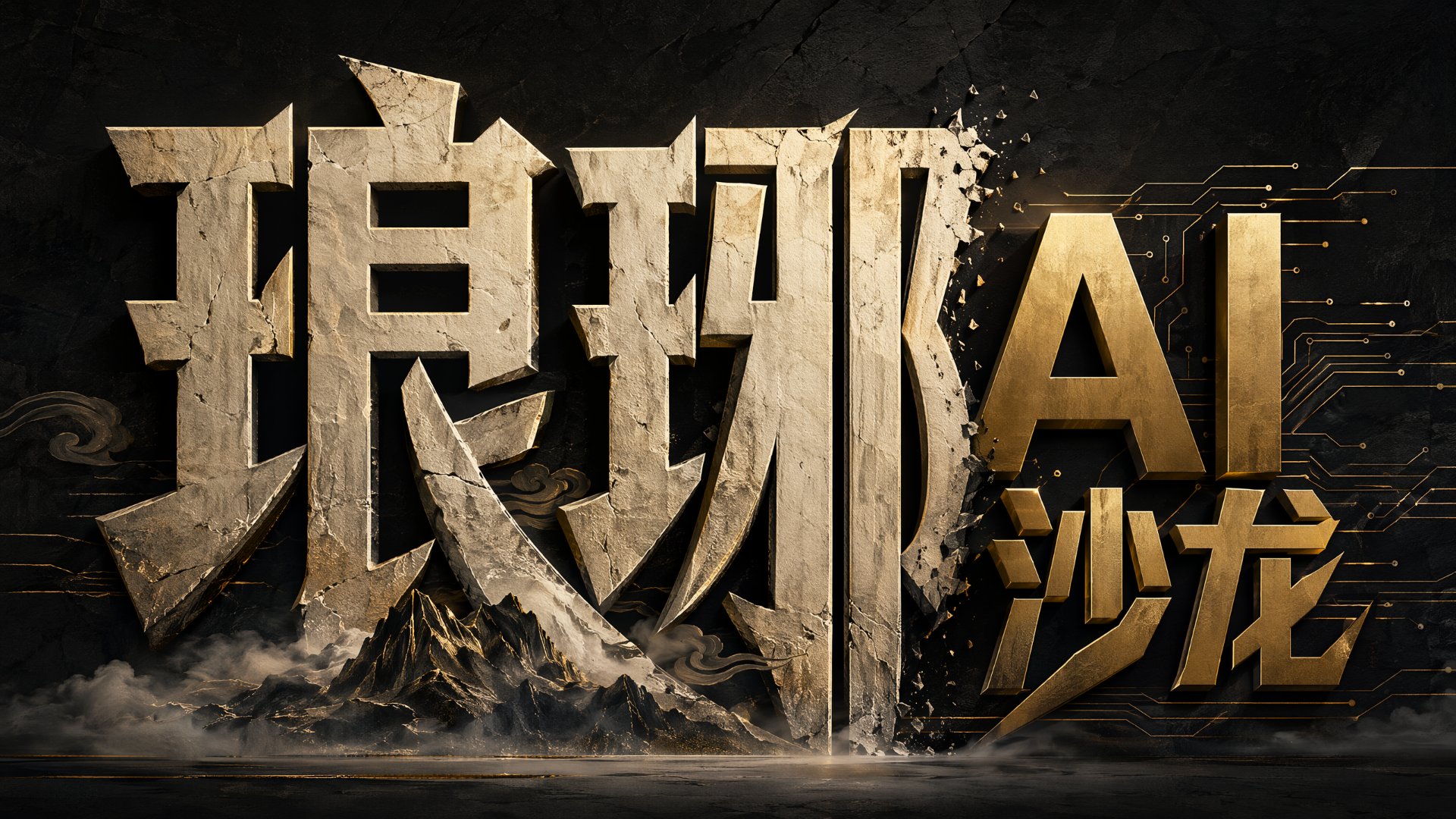 沙龙金底大字海报